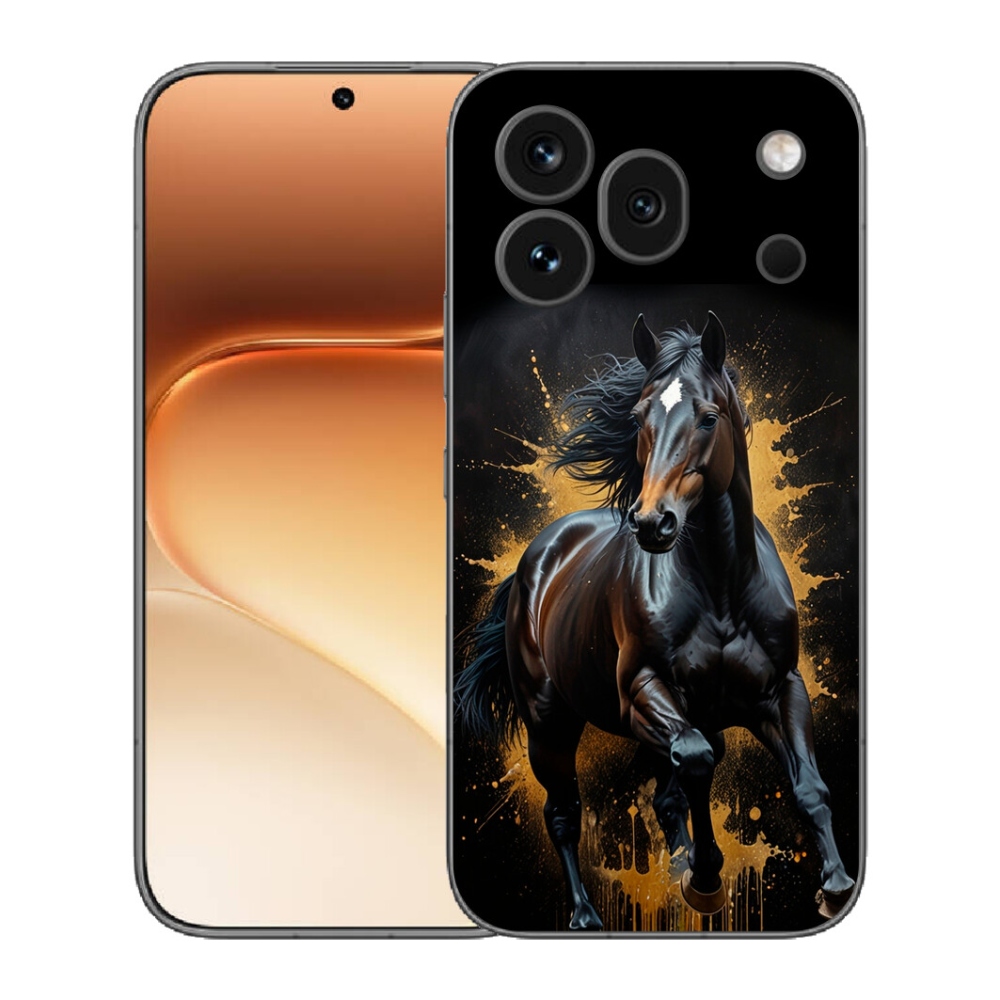 Gélový kryt mmCase na Honor 600 Pro - elegantný čierny žrebec