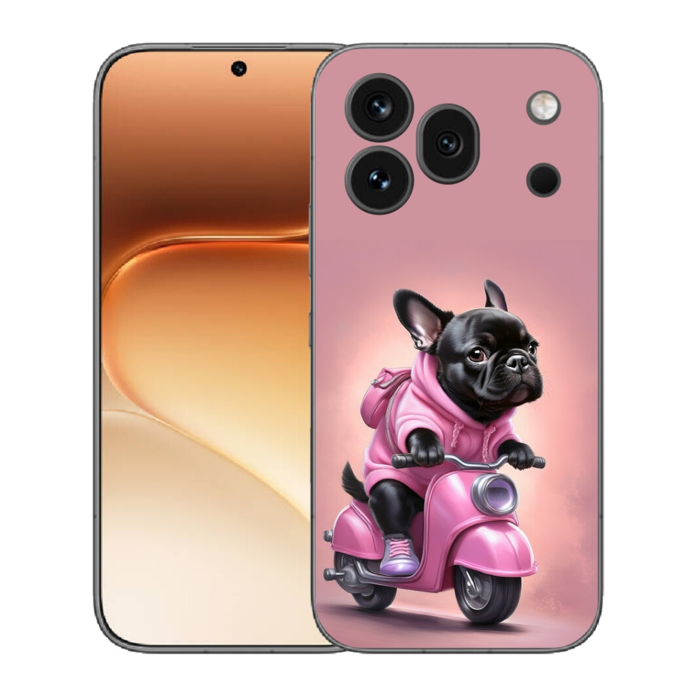 Gélový kryt mmCase na Honor 600 Pro - francúzsky buldoček na skútri