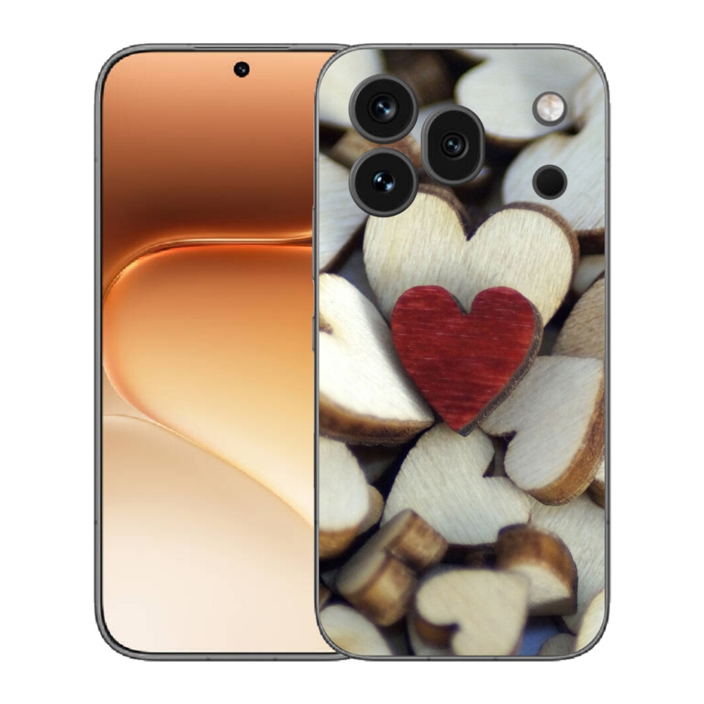 Gélový kryt mmCase na Honor 600 Pro - gravírované červené srdce
