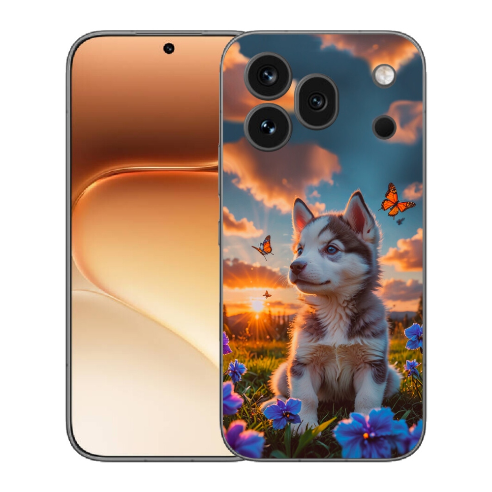 Gélový kryt mmCase na Honor 600 Pro - husky pri západe slnka