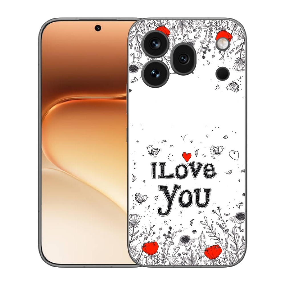 Gélový kryt mmCase na Honor 600 Pro - I love you biele pozadie