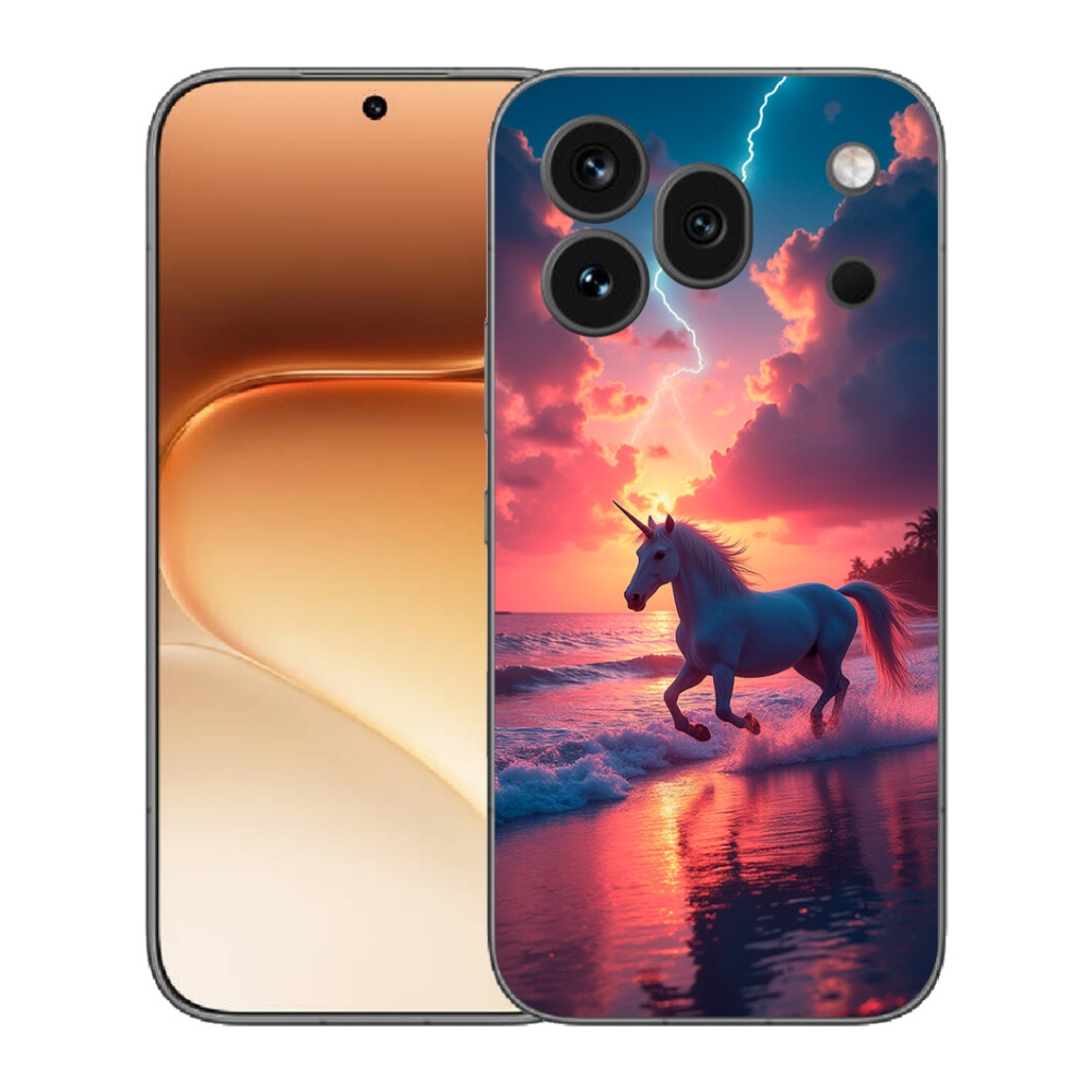 Gélový kryt mmCase na Honor 600 Pro - jednorožec na pláži