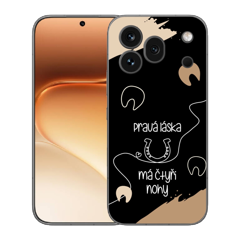 Gélový kryt mmCase na Honor 600 Pro - konský motív čierne pozadie