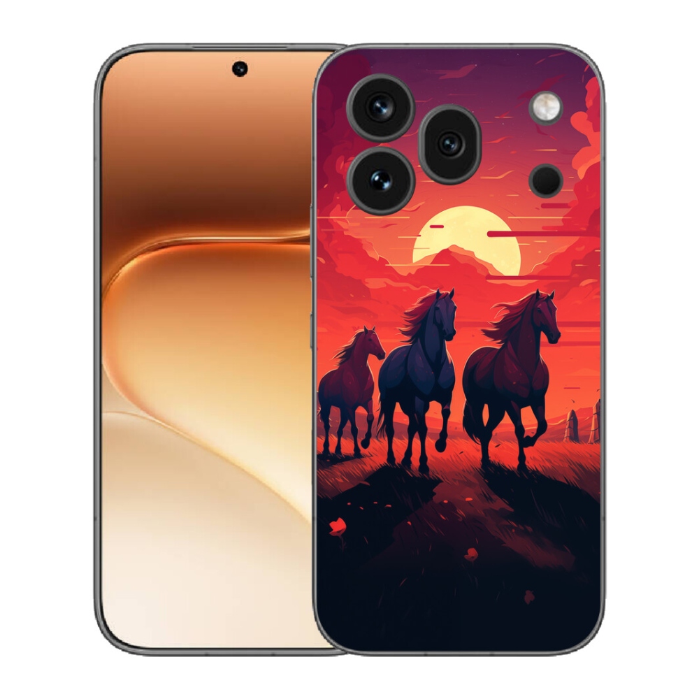 Gélový kryt mmCase na Honor 600 Pro - kone a západ slnka