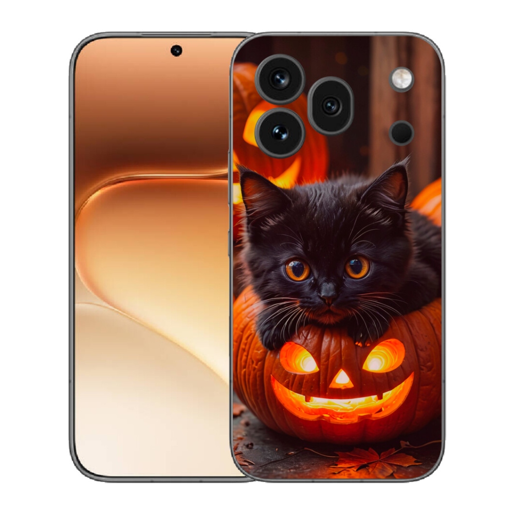 Gélový kryt mmCase na Honor 600 Pro - mačiatko a tekvica