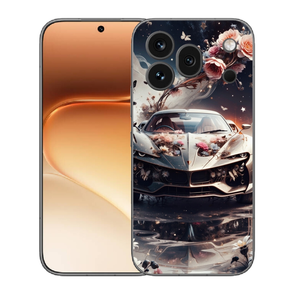 Gélový kryt mmCase na Honor 600 Pro - kvetinový športový automobil