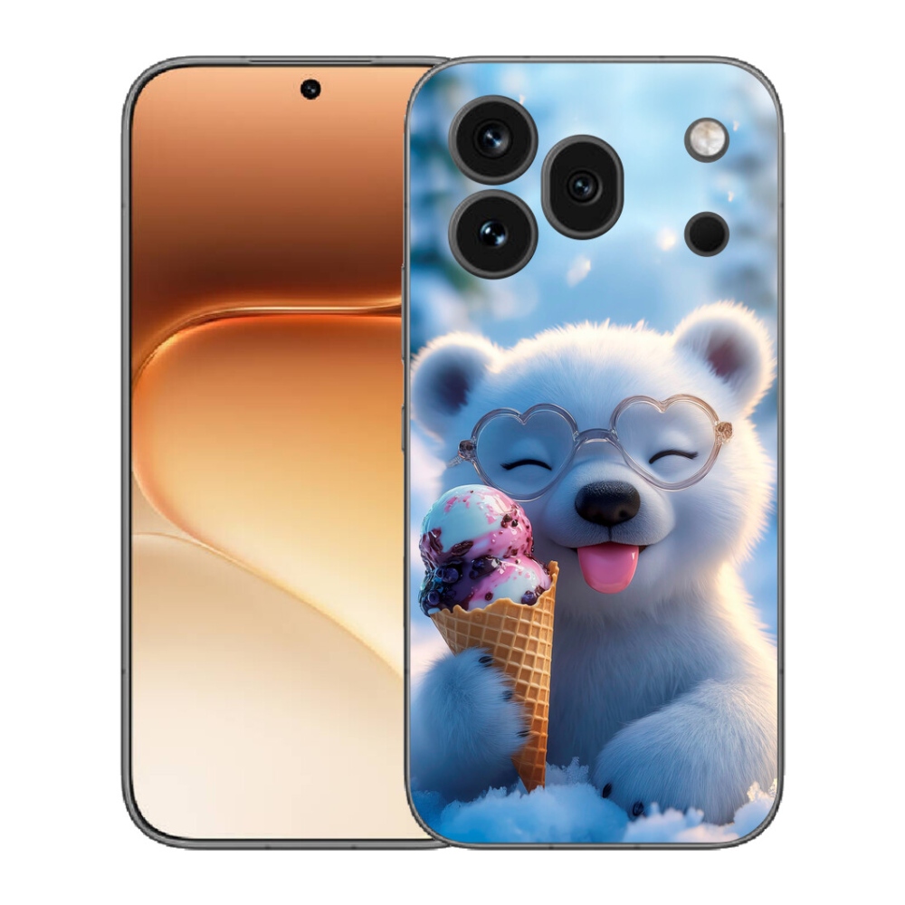 Gélový kryt mmCase na Honor 600 Pro - medvedík so zmrzlinou