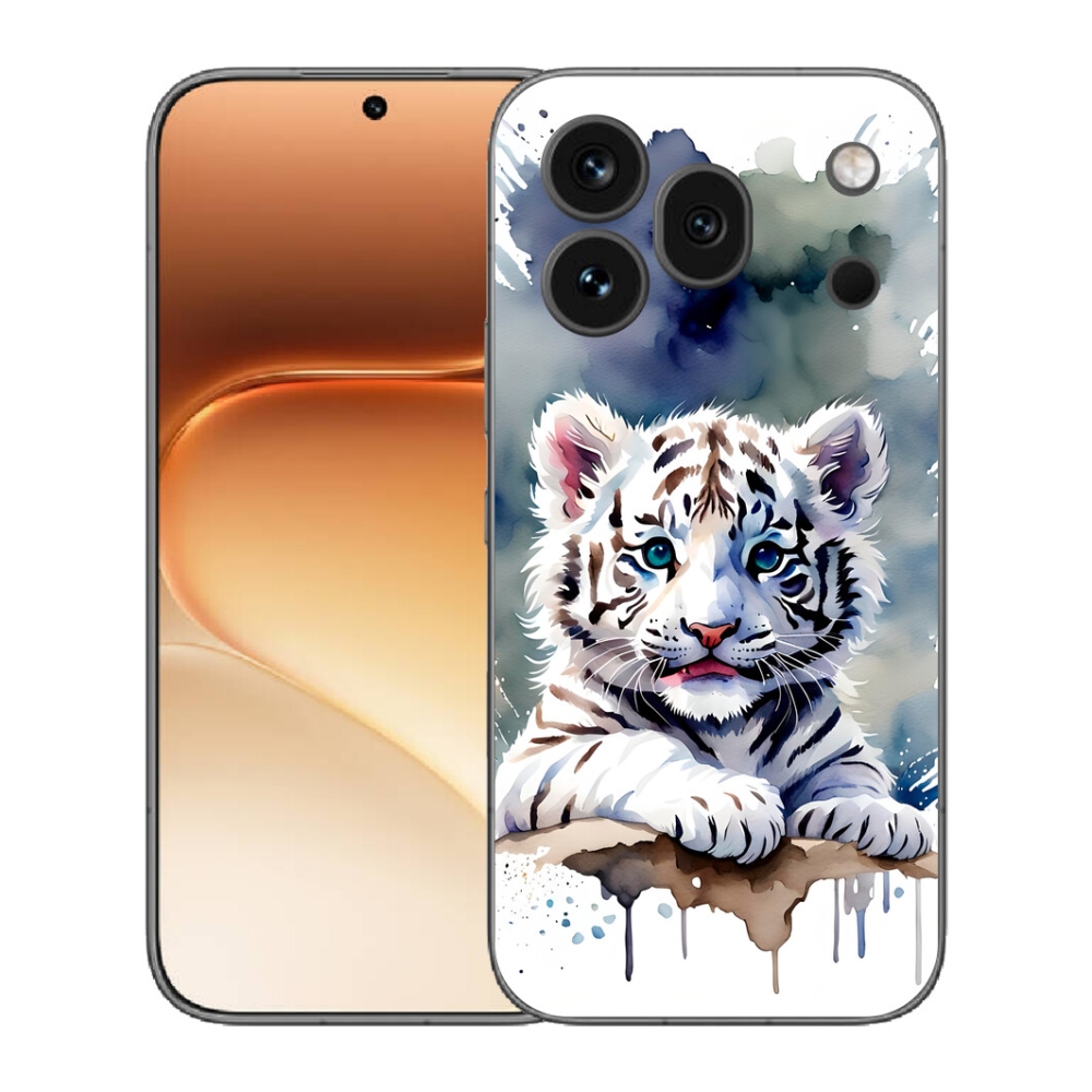 Gélový kryt mmCase na Honor 600 Pro - mláďa bieleho tigra