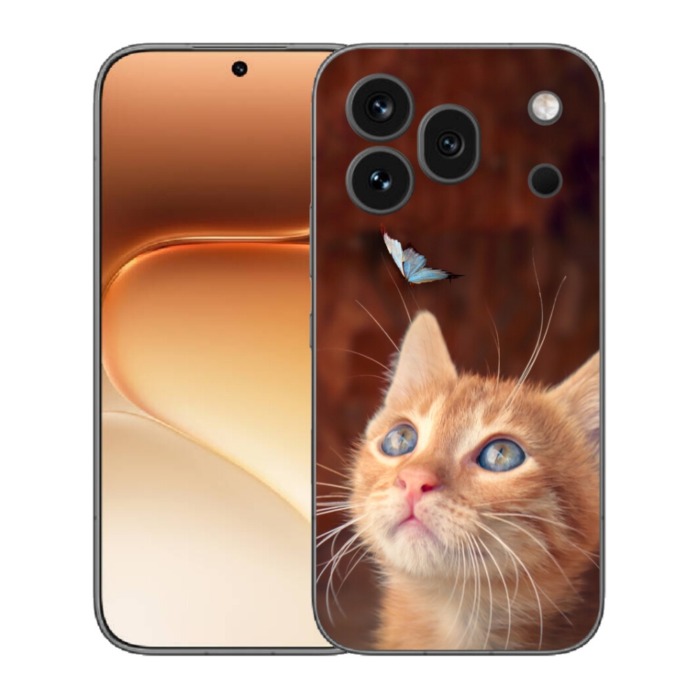 Gélový kryt mmCase na Honor 600 Pro - motýľ a mačiatko