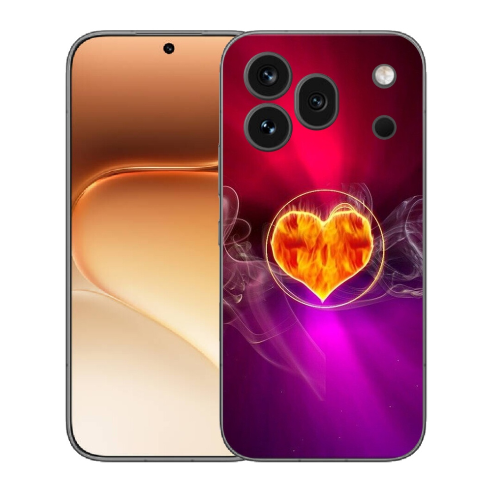 Gélový kryt mmCase na Honor 600 Pro - ohnivé srdce