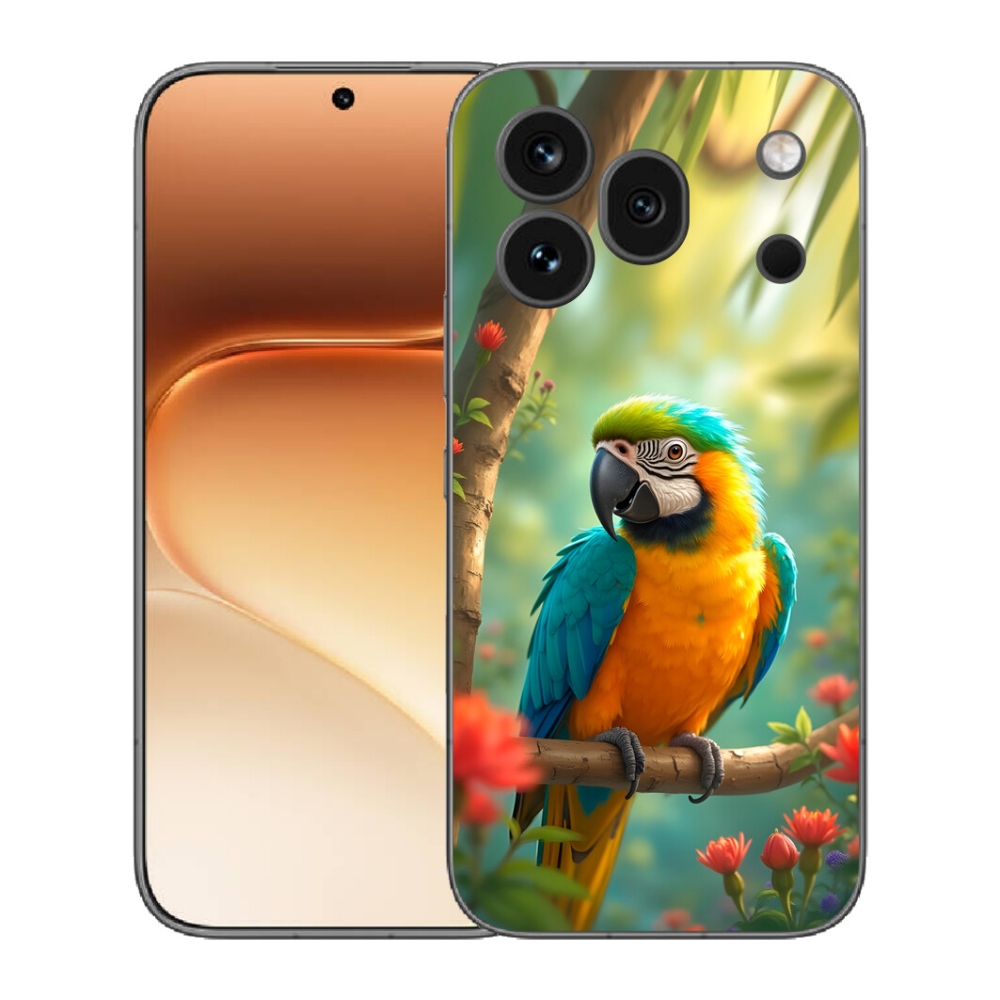 Gélový kryt mmCase na Honor 600 Pro - papagáj ara modrožltá