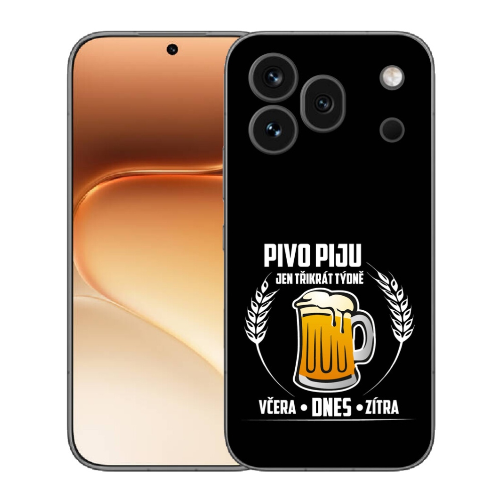 Gélový kryt mmCase na Honor 600 Pro - pivný motív čierne pozadie