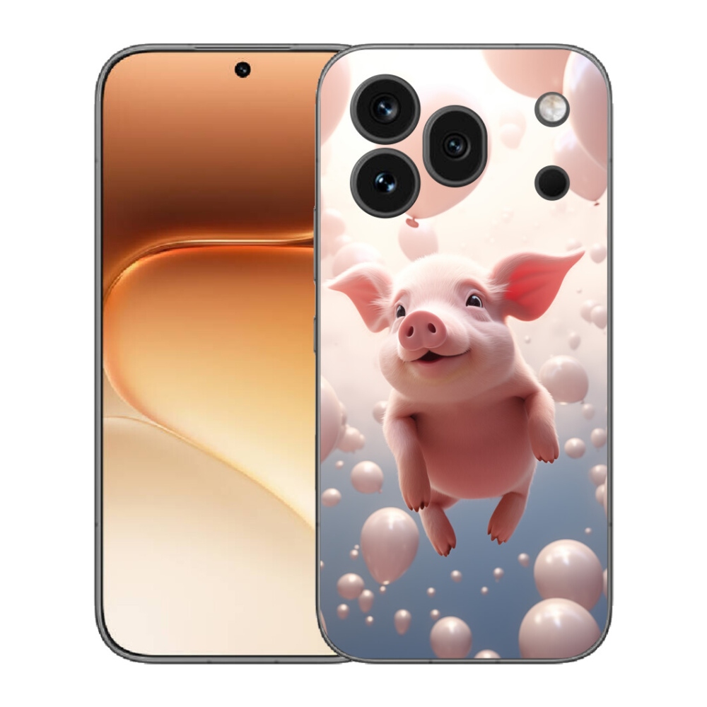 Gélový kryt mmCase na Honor 600 Pro - prasiatko s balónikmi
