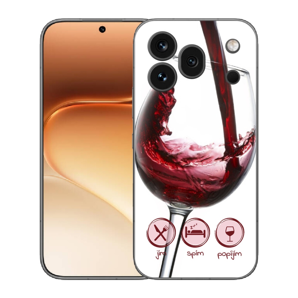 Gélový kryt mmCase na Honor 600 Pro - pohár vína červené