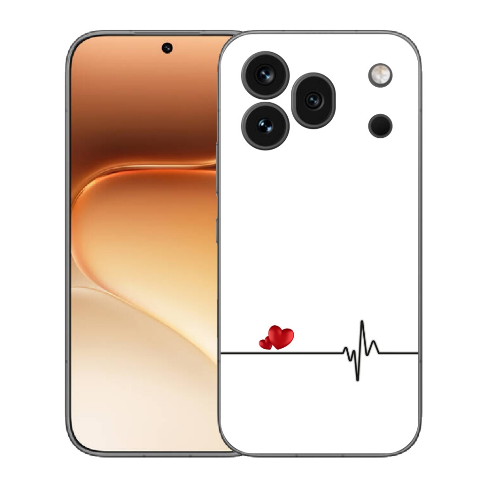 Gélový kryt mmCase na Honor 600 Pro - srdce a tep biele pozadie