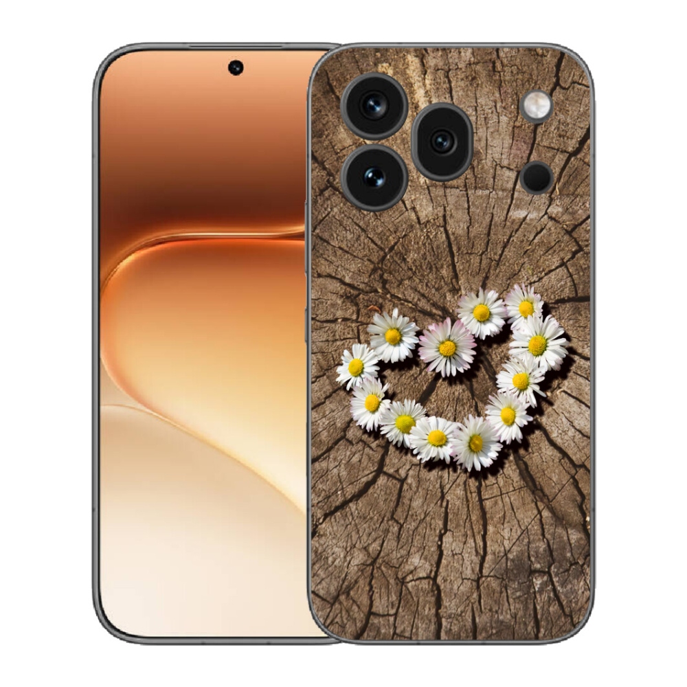 Gélový kryt mmCase na Honor 600 Pro - srdce z margaréty