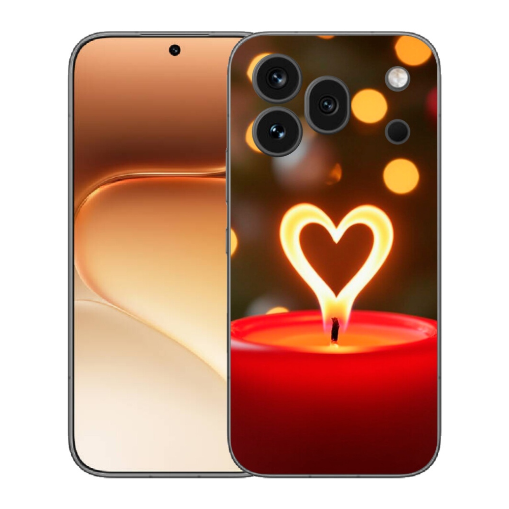 Gélový kryt mmCase na Honor 600 Pro - srdce z plameňa