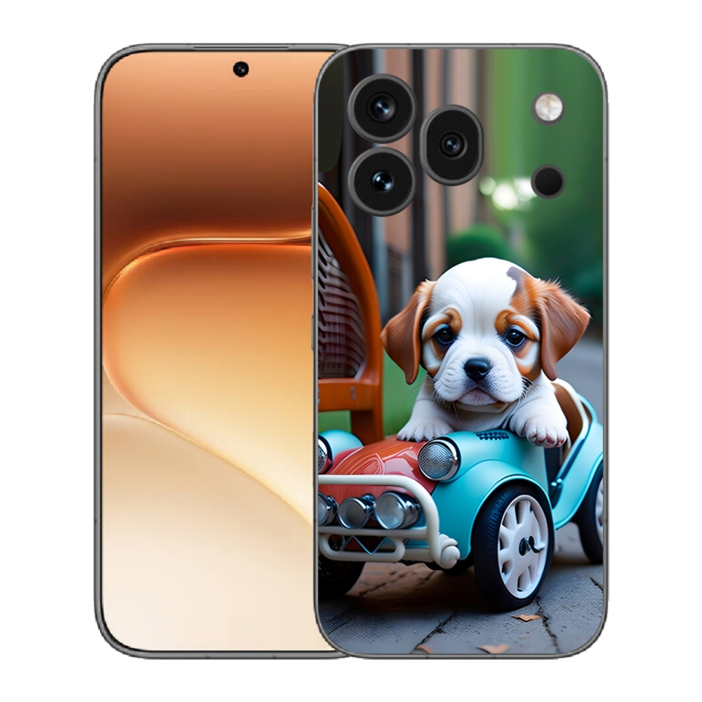 Gélový kryt mmCase na Honor 600 Pro - šteňa v retro aute