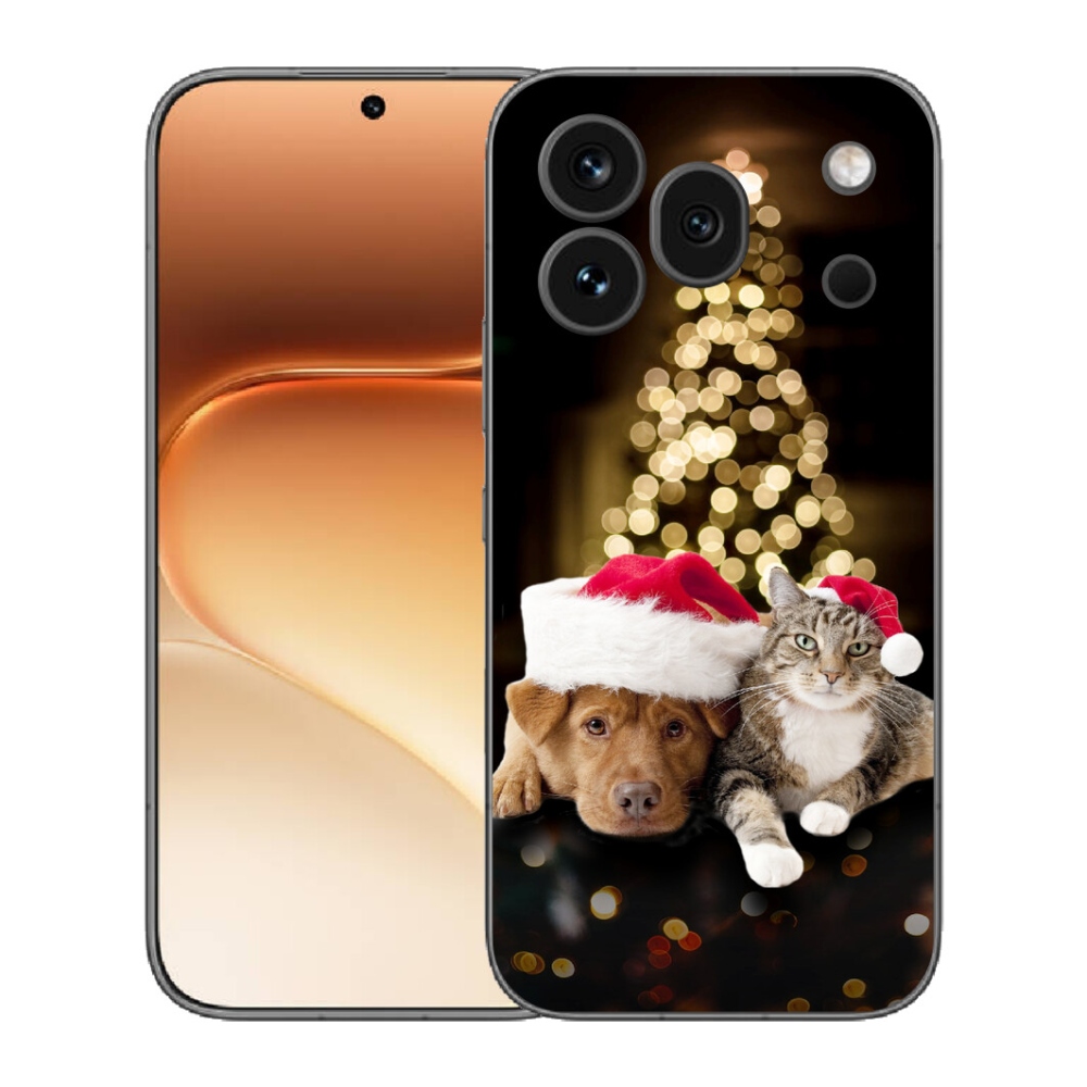 Gélový kryt mmCase na Honor 600 Pro - vianočný pes a mačka