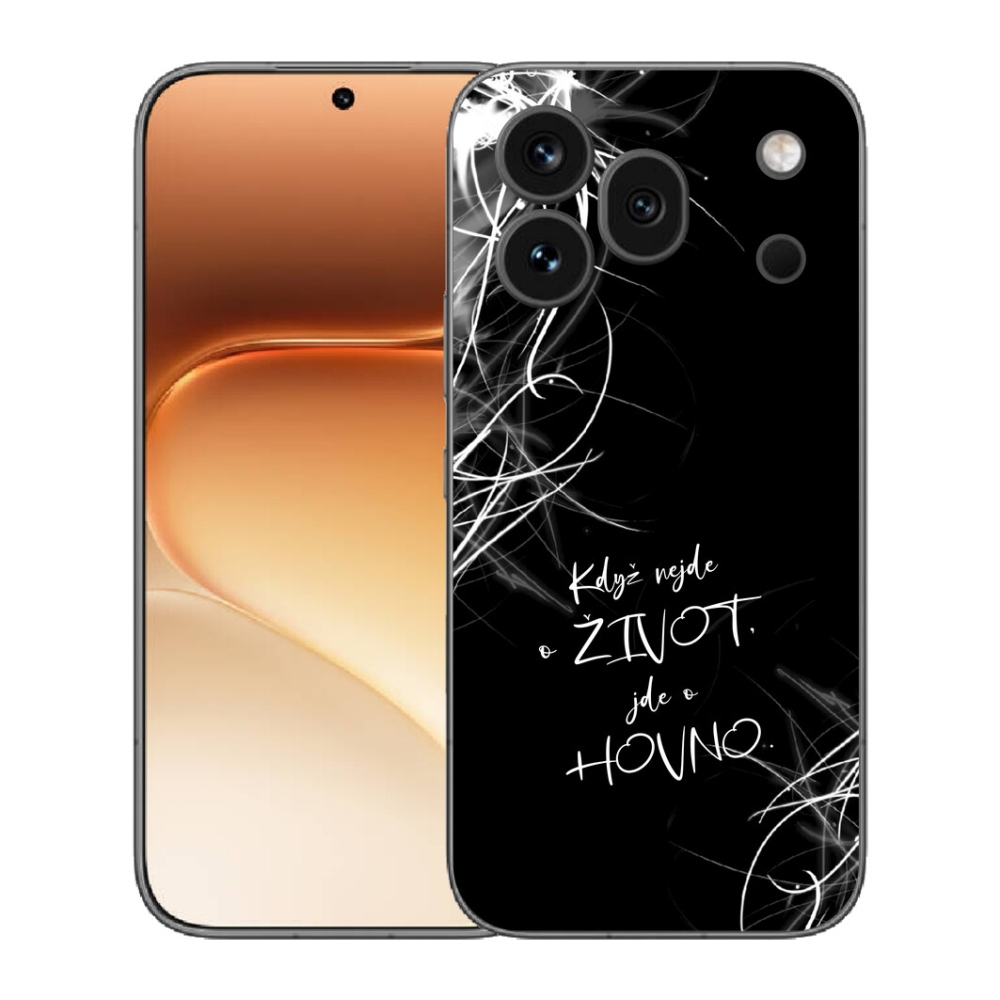 Gélový kryt mmCase na Honor 600 Pro - vtipný text 16 čierne pozadie