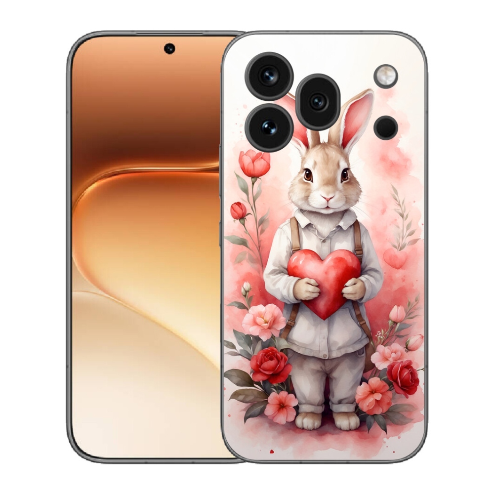 Gélový kryt mmCase na Honor 600 Pro - zajac so srdiečkom