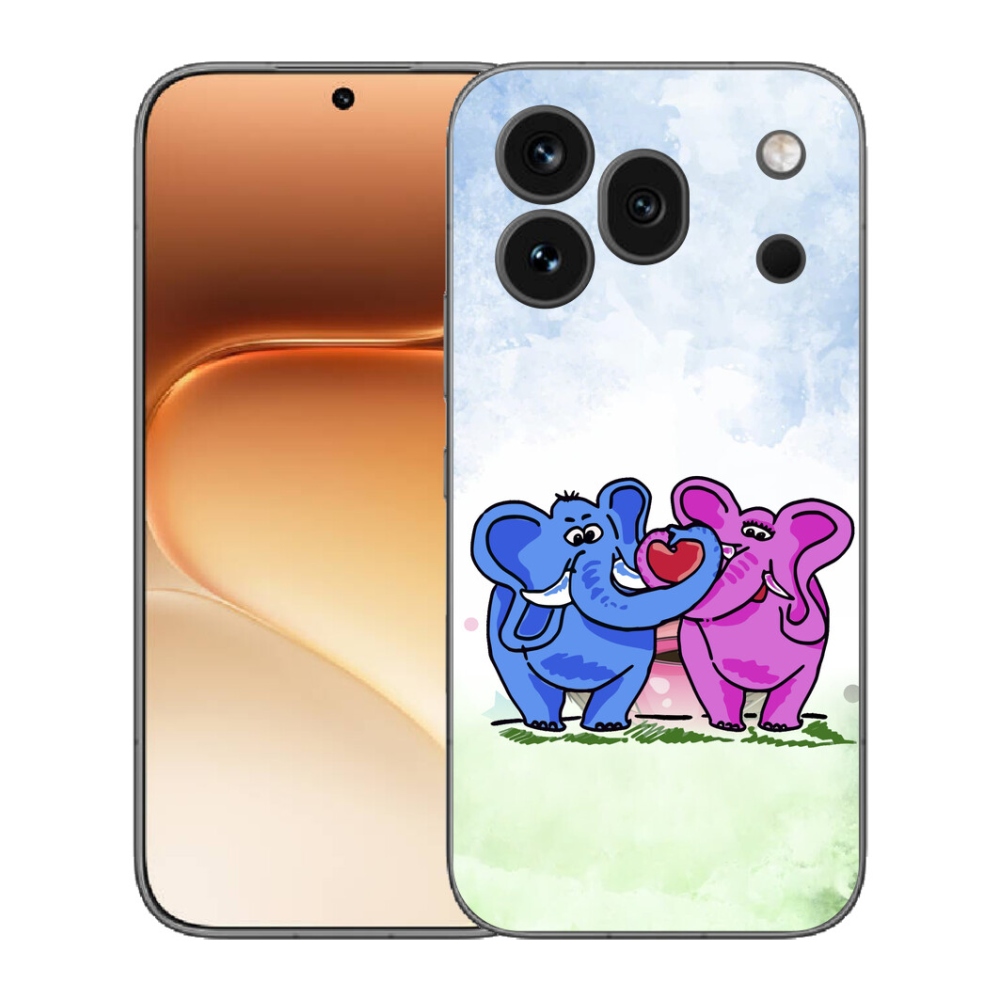 Gélový kryt mmCase na Honor 600 Pro - zamilovaní slony