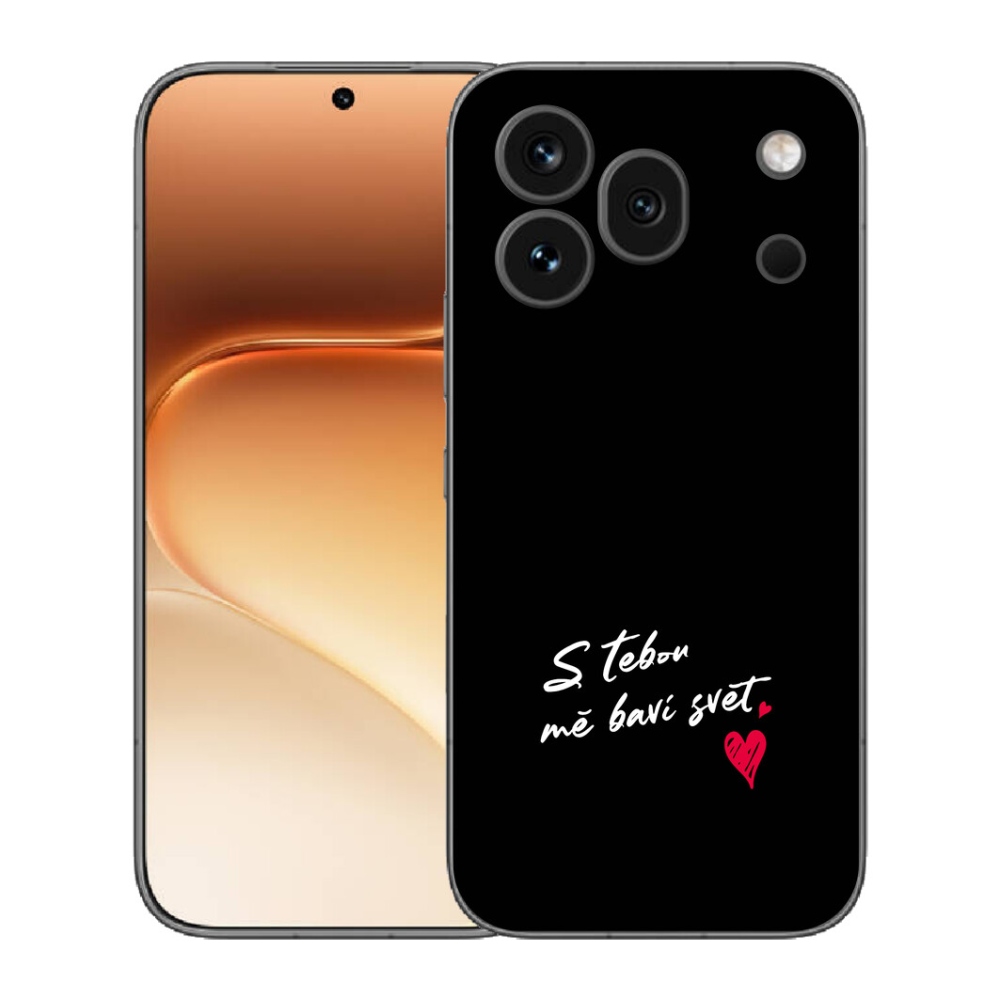Gélový kryt mmCase na Honor 600 Pro - zamilovaný text 1 čierne pozadie