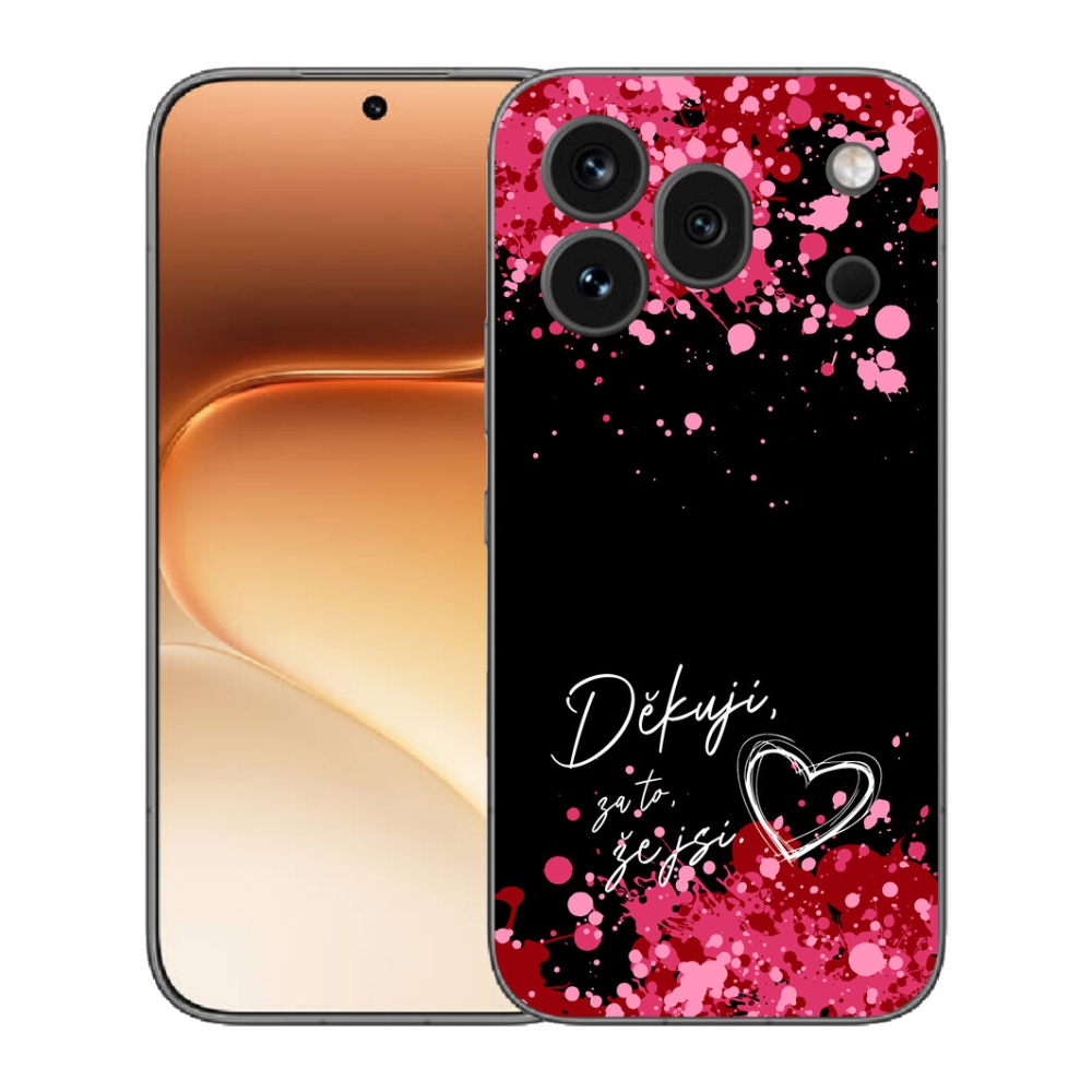 Gélový kryt mmCase na Honor 600 Pro - zamilovaný text 2 čierne pozadie