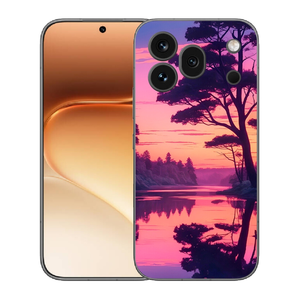 Gélový kryt mmCase na Honor 600 Pro - západ slnka nad jazerom
