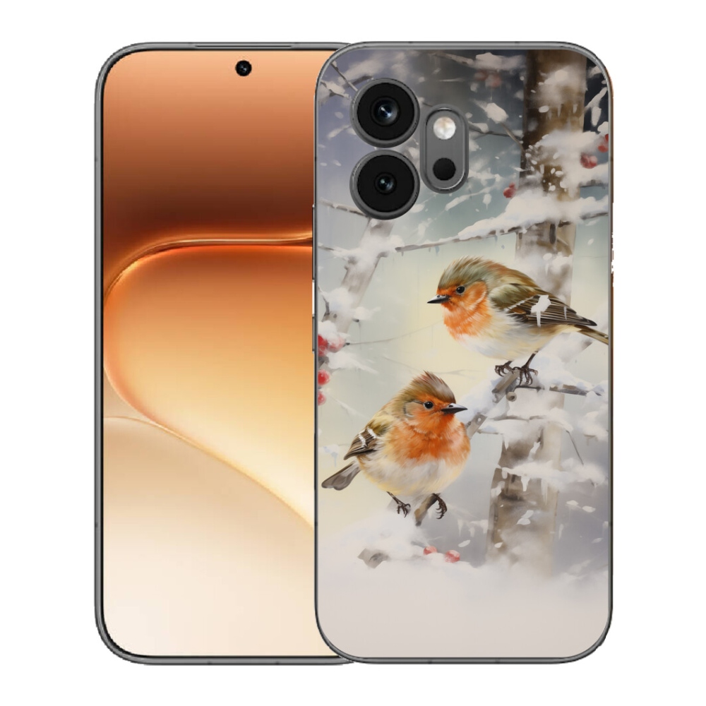 Gélový kryt mmCase na Honor 600 - vtáčiky v zime