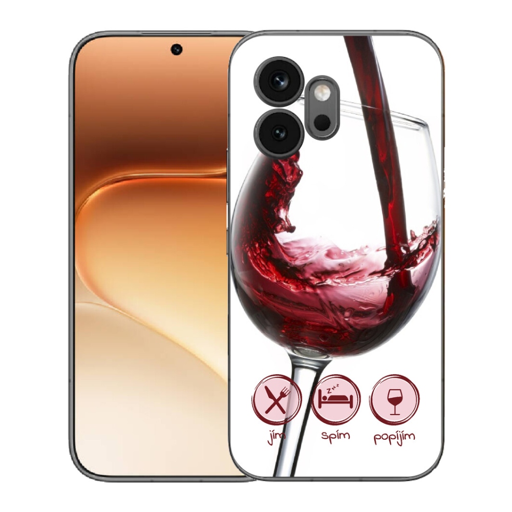 Gélový kryt mmCase na Honor 600 - pohár vína červené