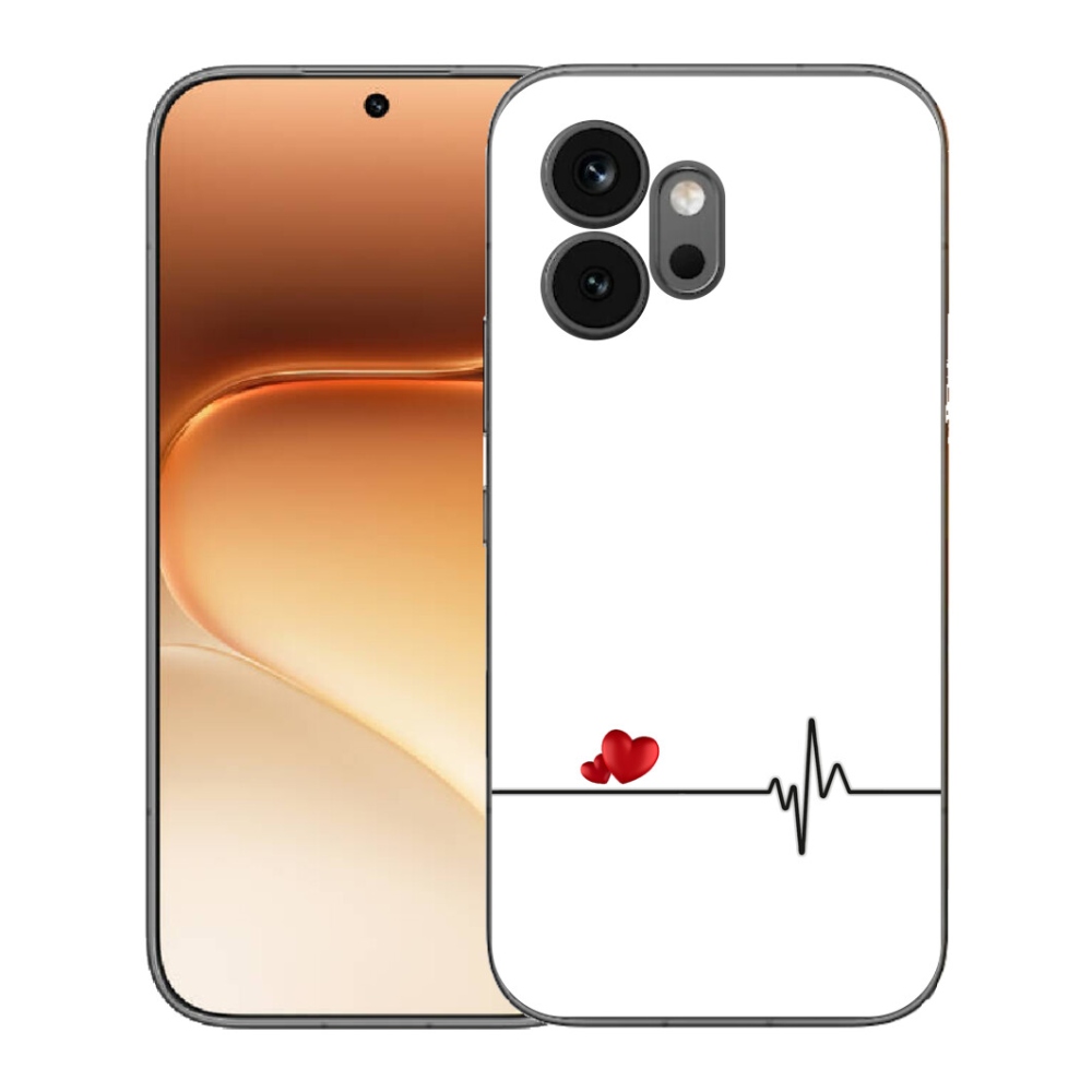 Gélový kryt mmCase na Honor 600 - srdce a tep biele pozadie