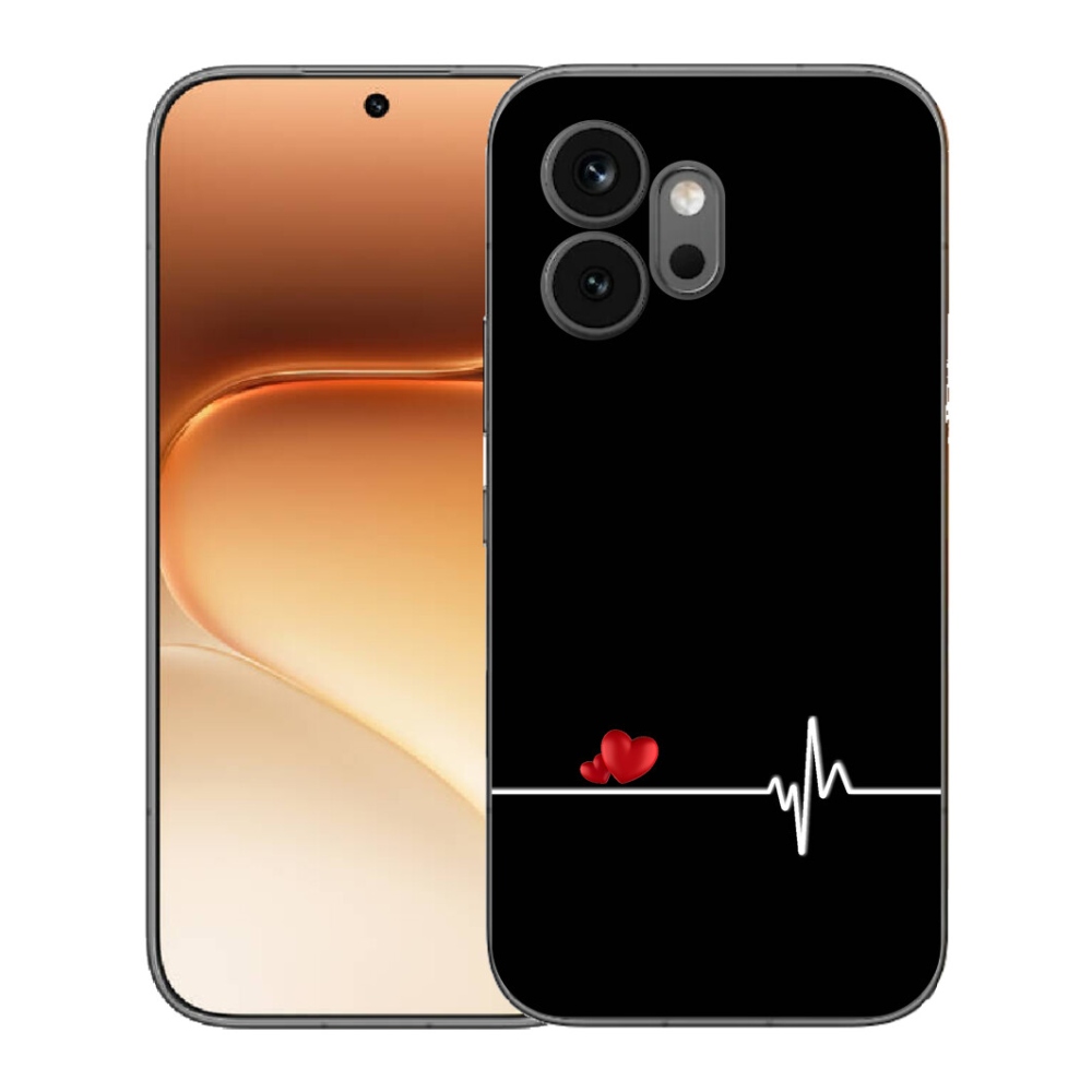 Gélový kryt mmCase na Honor 600 - srdce a tep čierne pozadie