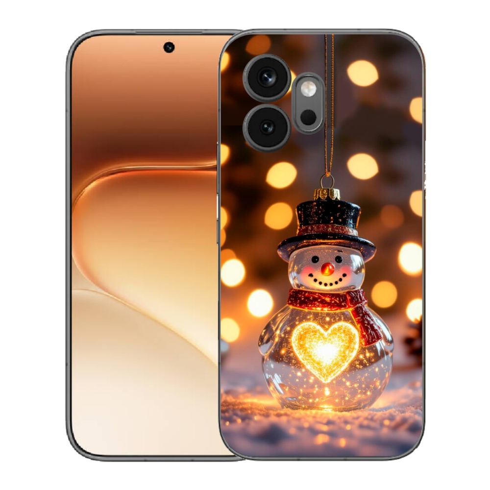 Gélový kryt mmCase na Honor 600 - svietiaci vianočný snehuliak