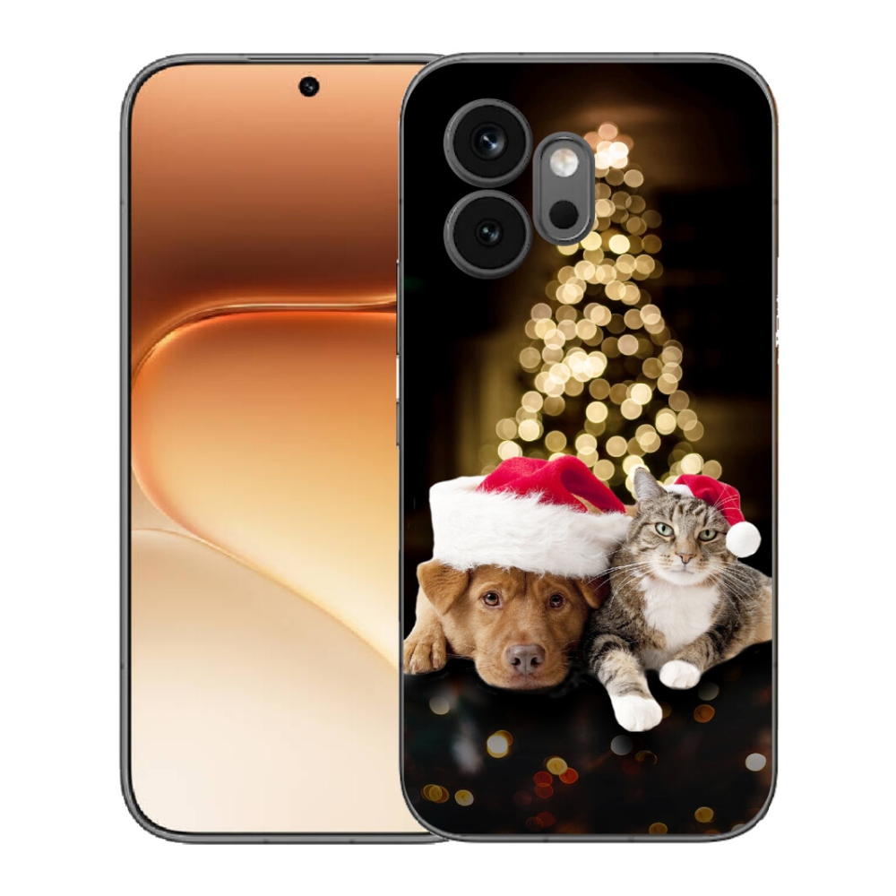 Gélový kryt mmCase na Honor 600 - vianočný pes a mačka