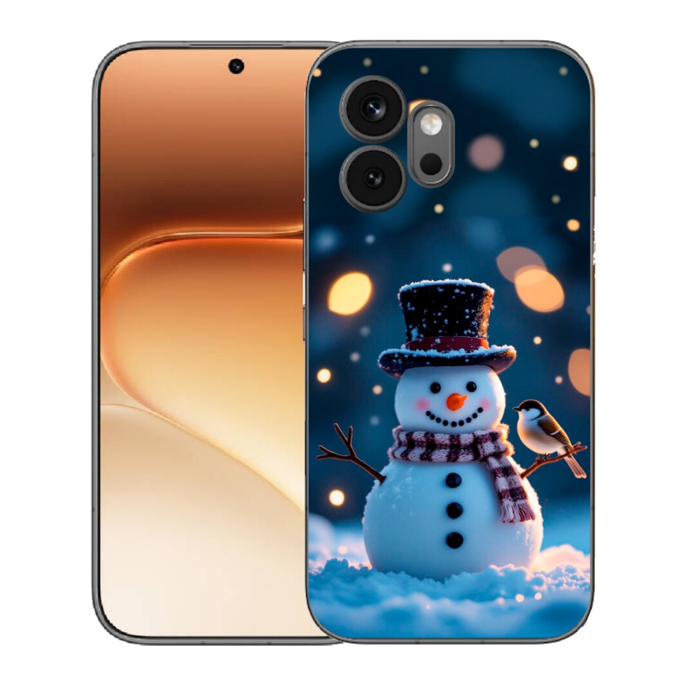 Gélový kryt mmCase na Honor 600 - vianočný snehuliak
