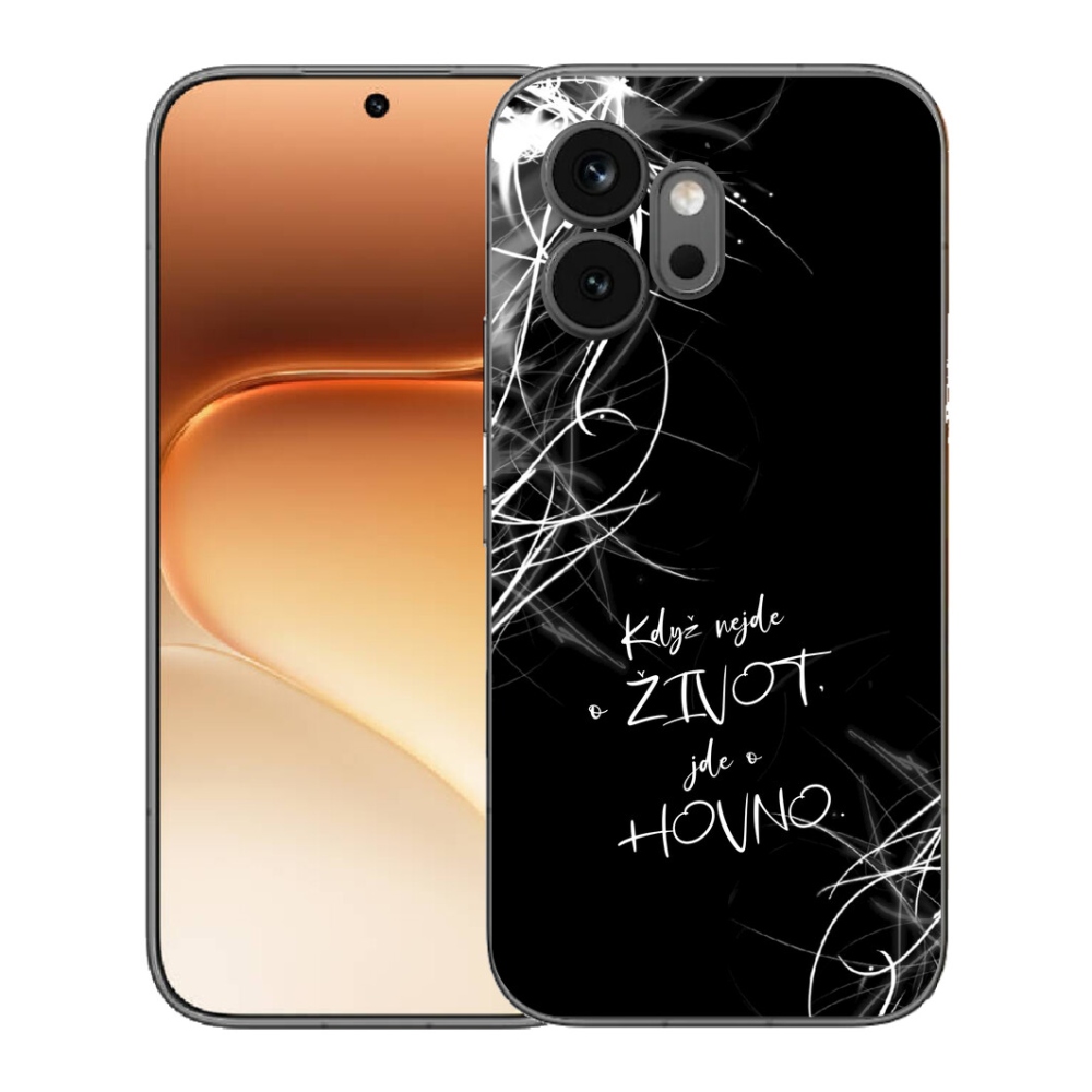 Gélový kryt mmCase na Honor 600 - vtipný text 16 čierne pozadie