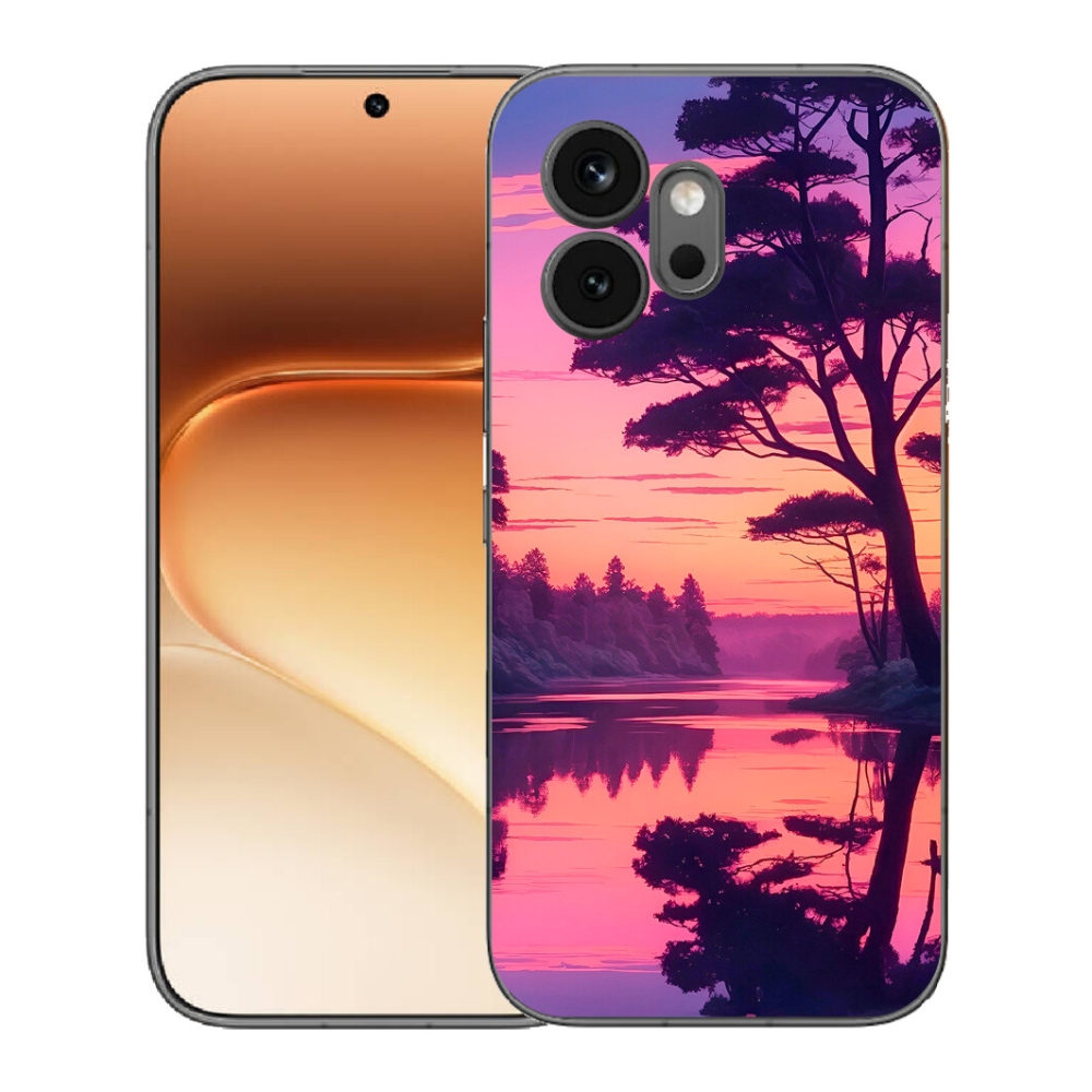 Gélový kryt mmCase na Honor 600 - západ slnka nad jazerom