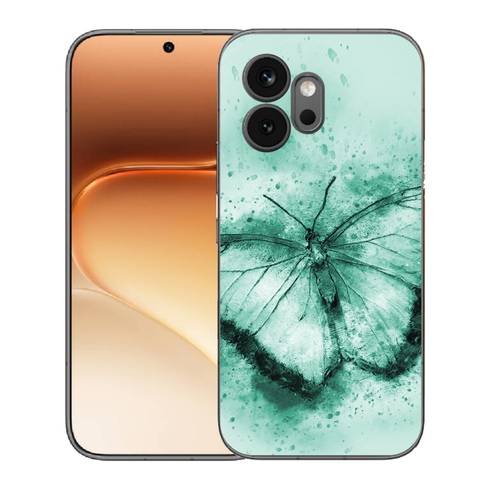 Gélový kryt mmCase na Honor 600 - zelený motýľ