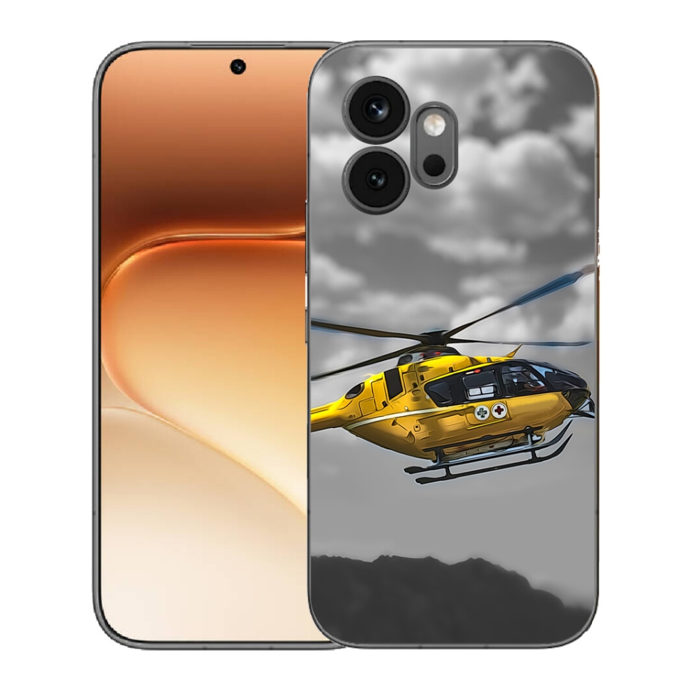 Gélový kryt mmCase na Honor 600 - žltá helikoptéra