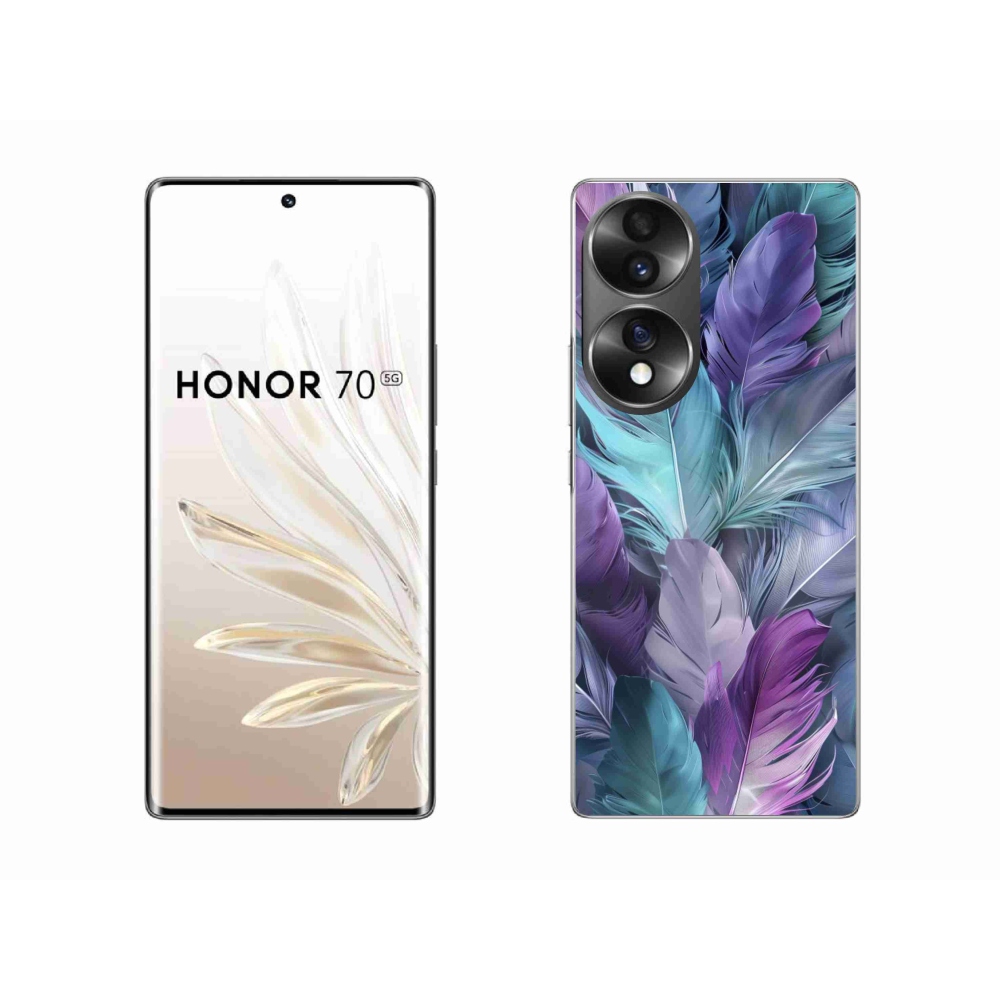 Gélový kryt mmCase na Honor 70 - farebné perie 2