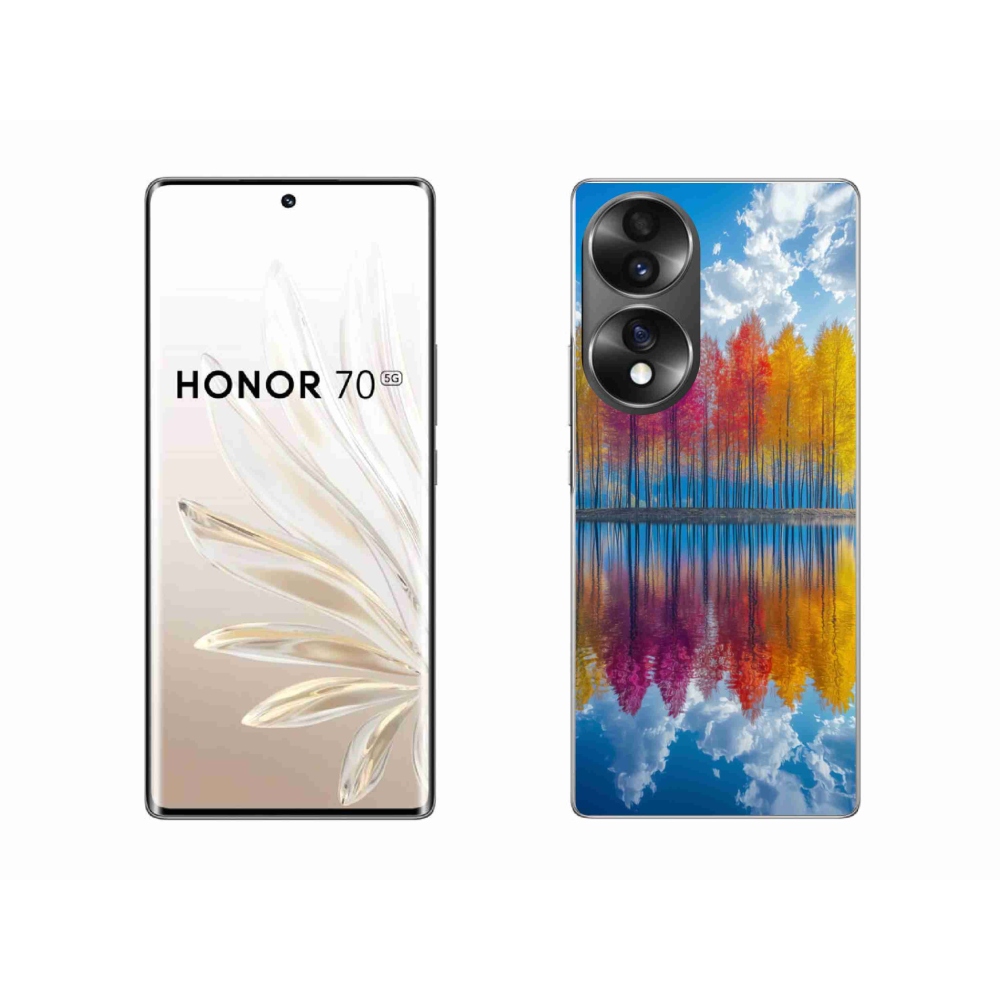 Gélový kryt mmCase na Honor 70 - farebné stromy