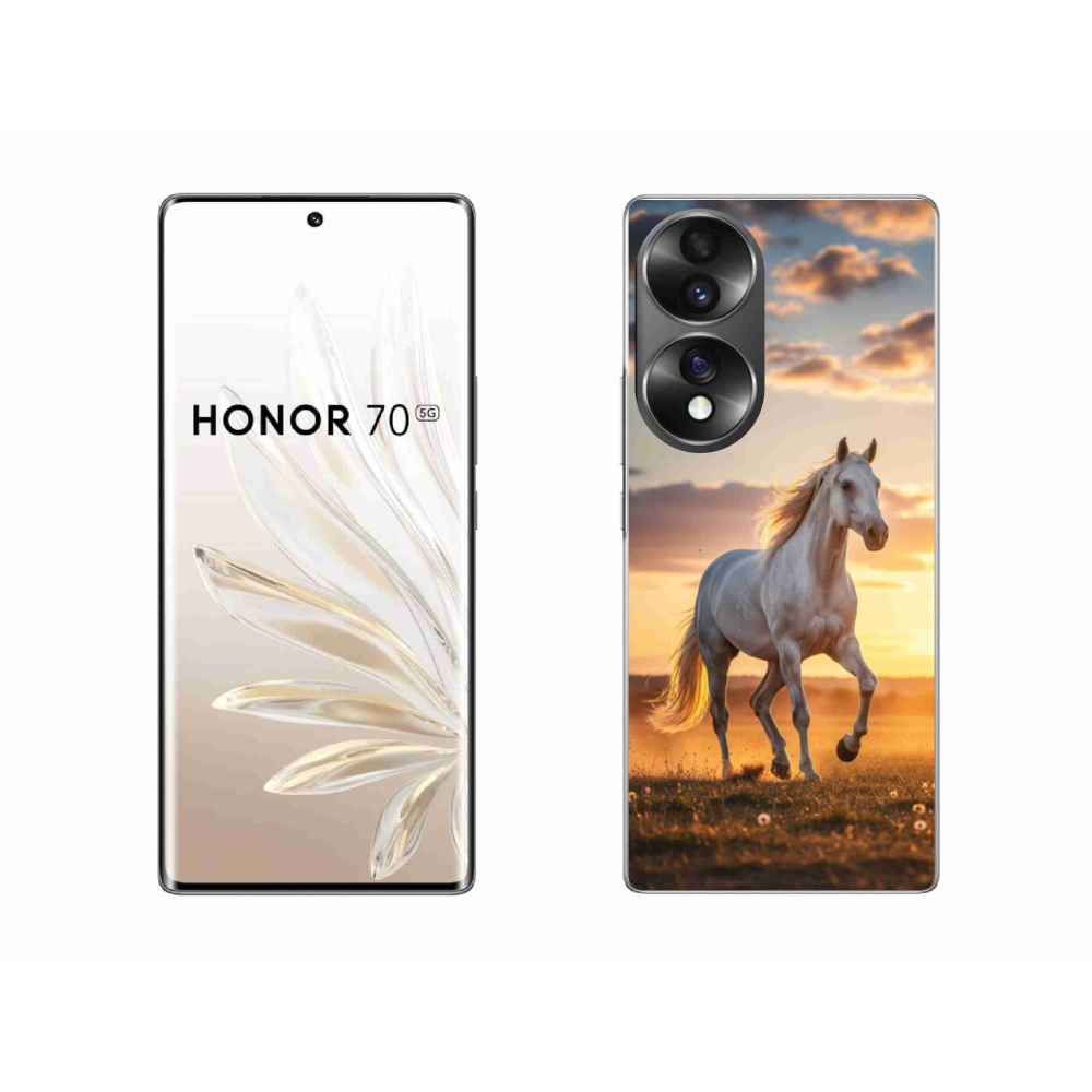 Gélový kryt mmCase na Honor 70 - bežiaci biely kôň 2