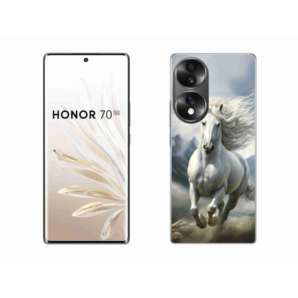 Gélový kryt mmCase na Honor 70 - bežiaci biely kôň 3