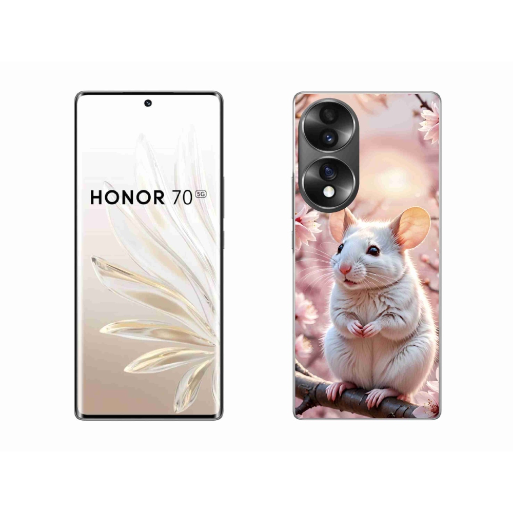 Gélový kryt mmCase na Honor 70 - biela myš na vetve