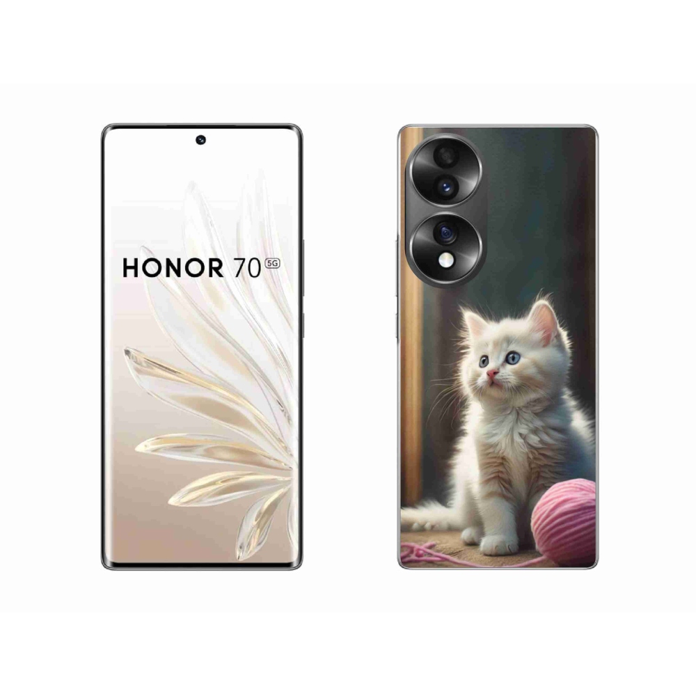 Gélový kryt mmCase na Honor 70 - biele mačiatko 2