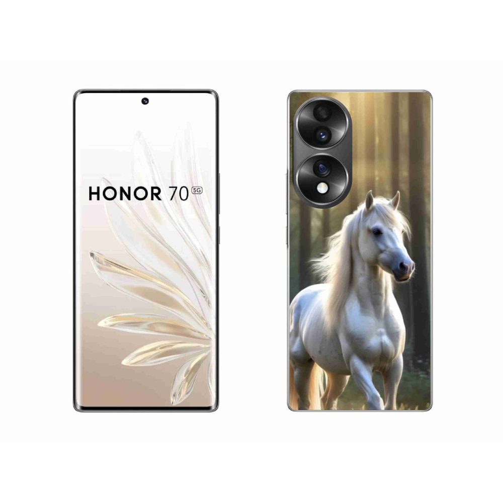 Gélový kryt mmCase na Honor 70 - biely kôň 3