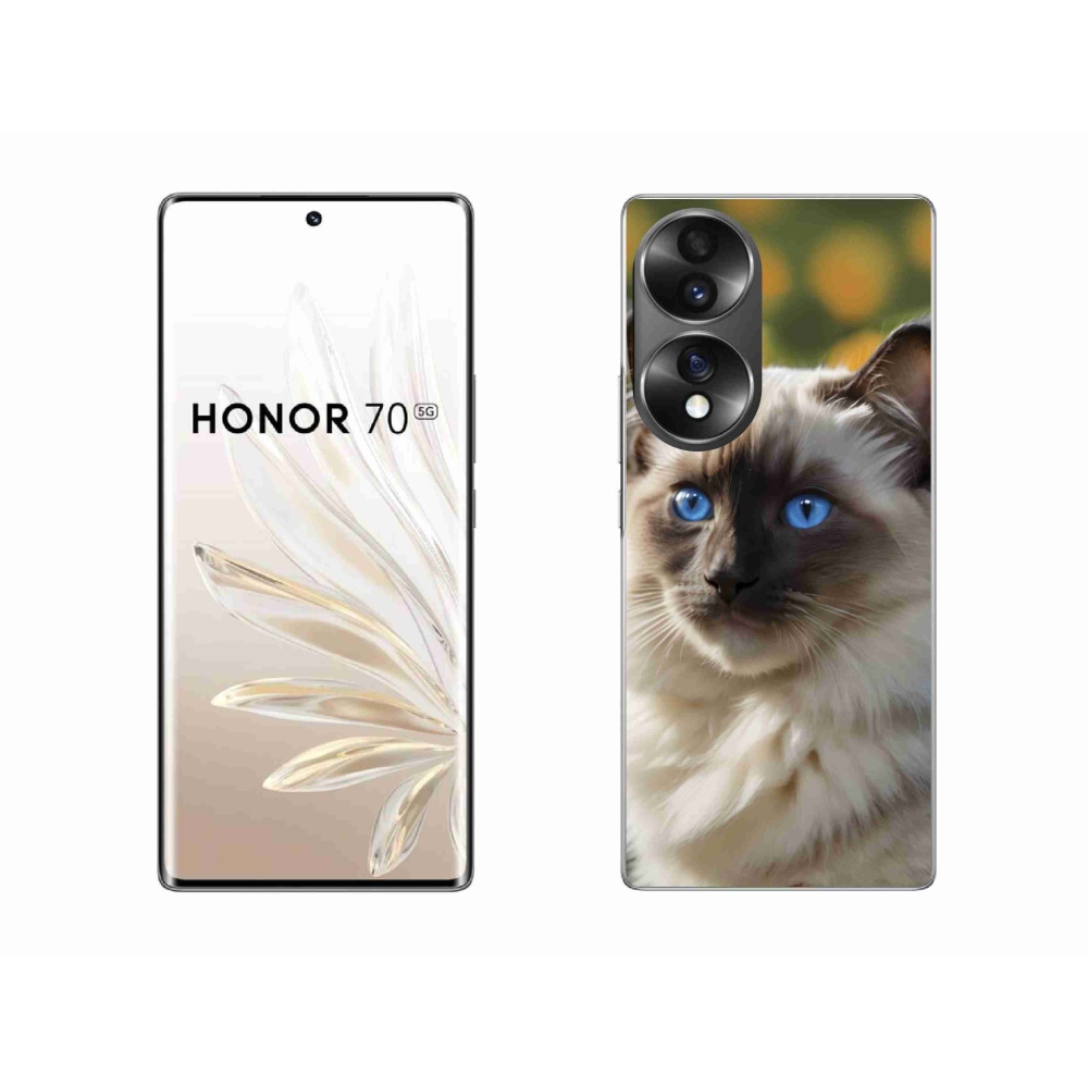 Gélový kryt mmCase na Honor 70 - biely ragdoll