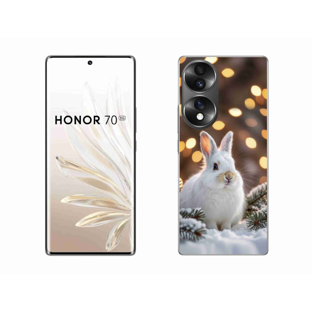 Gélový kryt mmCase na Honor 70 - biely zajac