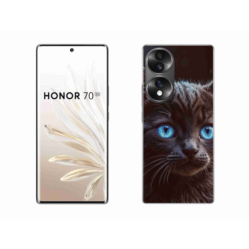 Gélový kryt mmCase na Honor 70 - čierne mačiatko 2